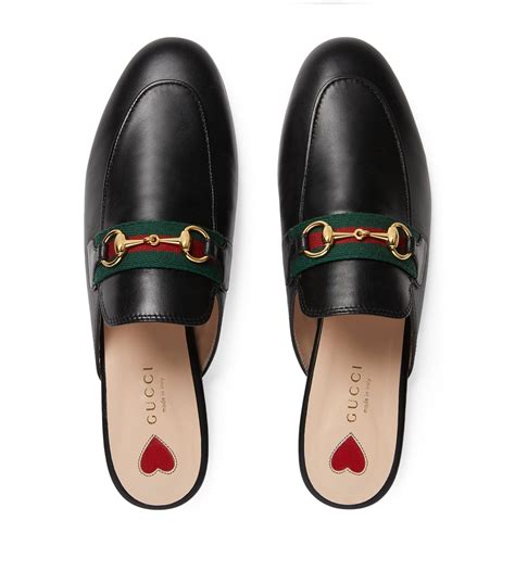 gucci leather slippers princton|Gucci princetown striped slippers.